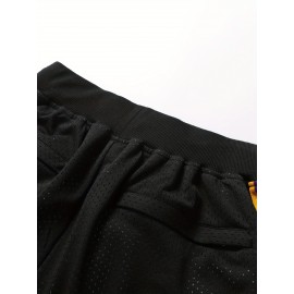 Men's Black #8-24 Basketball Shorts with LEGEND Embroidery & Number 24 - Breathable Mesh Athletic Shorts, Loose Fit for Training, Games, Casual Wear - All-Season Comfort, Machine Washable, Team Apparel | Sporty Look | Adjustable Drawstring