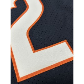 Men's Black # 2 American Football Jacket With Loose Embroidered Sports, Fashionable, Casual, Street Breathable Rugby Top