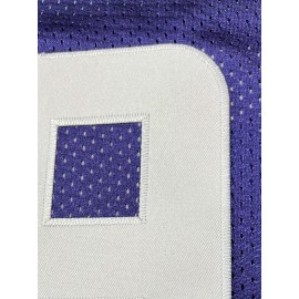 Men's Purple #18 Embroidered American Football Jersey - Breathable Loose Fit V-Neck Rugby Top for Sports, Casual Streetwear & Outdoor Activities | All-Season Machine Washable Shirt, Customizable Football Jersey, Quality Embroidered Detailing