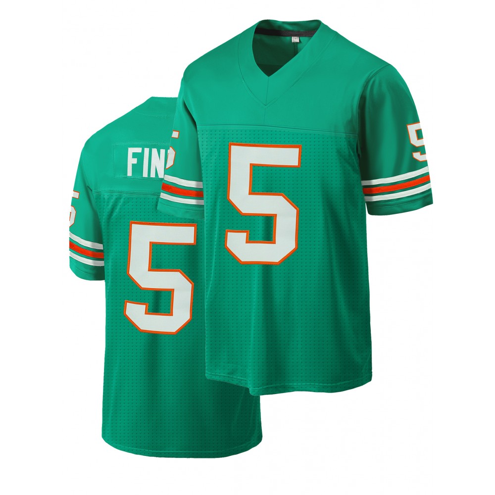 Men'S Green # 5 Breathable Rugby Shirt, Sports V-neck Short Sleeve Training Match Uniform, Embroidered American Football Shirt