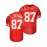 Men'S Loose-Fitting Red American Football Jersey #87, Featuring Embroidered Details, Suitable for Sports, Fashion, Casual Wear, And Street Style, with Breathable Fabric for Rugby.