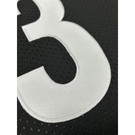 Men'S Black # 43 Breathable Rugby Jersey, Sports V-Neck Short Sleeved Uniform for Training And Matches, Embroidered American Football Shirt