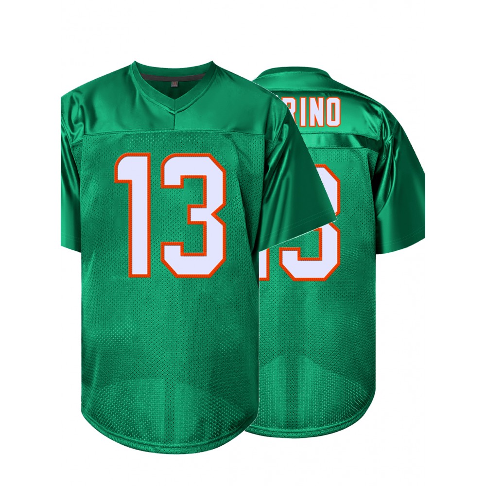 Men'S green# 13 American Football Jersey Suit Loose Embroidered Sports, Fashionable and Casual, Street Breathable Football Suit