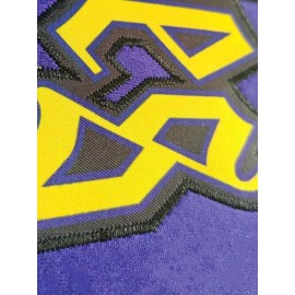 Men's purple # 77 basketball jersey, casual, loose and breathable, classic retro embroidered letter vest round neck basketball suit