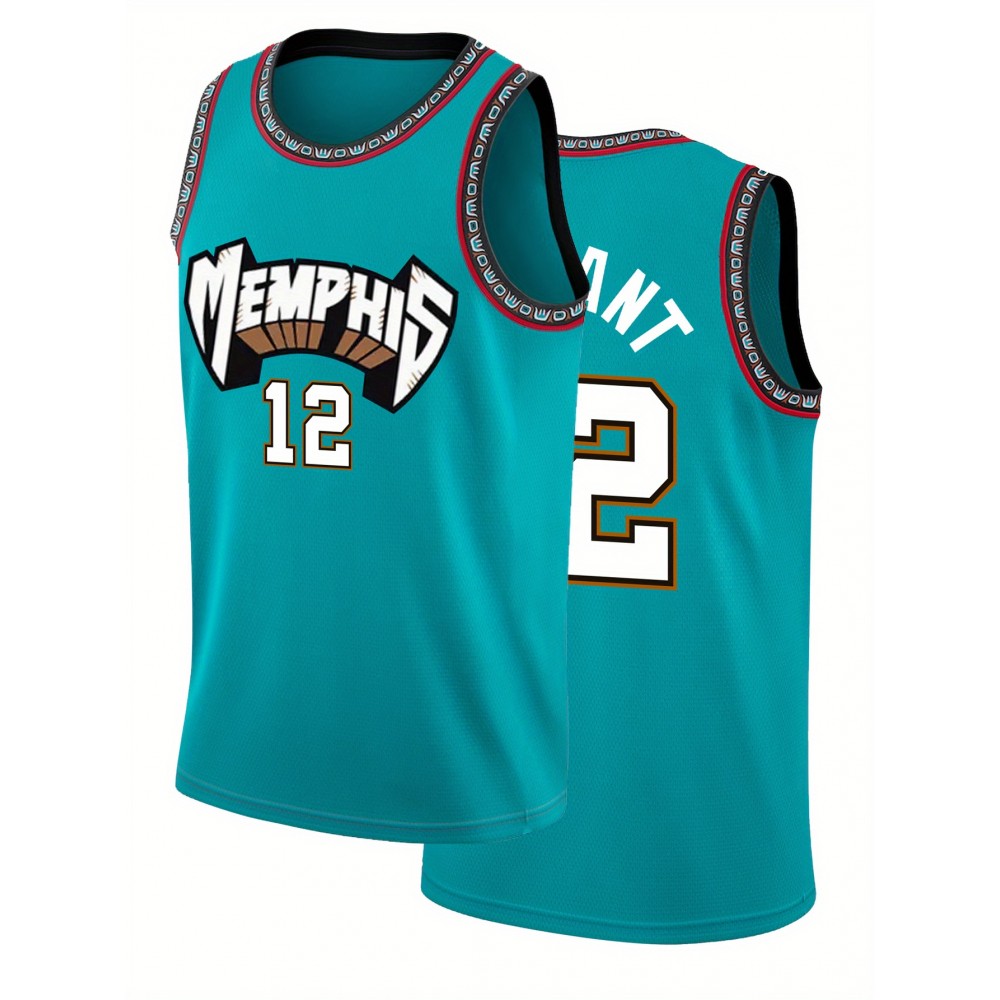 Men'S green Basketball Shirt # 12 Classic Retro Embroidered Sleeveless Sweat wicking Breathable Tank Top Basketball Shirt