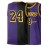 Men's Black & Purple Basketball Jersey #8-24 - Retro Embroidered 
