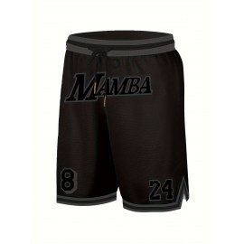 [Size 8-24 Basketball Shorts] Men's black gray # 8-24 basketball shorts, classic letter embroidery design, button style short sleeved breathable shirt, suitable for training and competition