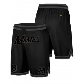 [Size 8-24 Basketball Shorts] Men's black gray # 8-24 basketball shorts, classic letter embroidery design, button style short sleeved breathable shirt, suitable for training and competition