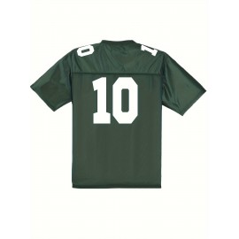 Women's Green Bay #10 Polyester Green Football Jersey T Shirts, V-Neck Sports Shirt With Slight Stretch, Breathable Casual Knit Fabric For All Seasons, Loose Fit Adult & Teen, Fans Gift Women Youth