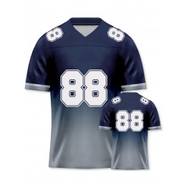 Women's Dallas #88 Polyester Football Jersey, Women Gradient V-Neck Sports Shirt With Slight Stretch, Breathable Casual Knit Fabric For All Seasons, Loose Fit Adult & Teen, Fans Gift Women Youth