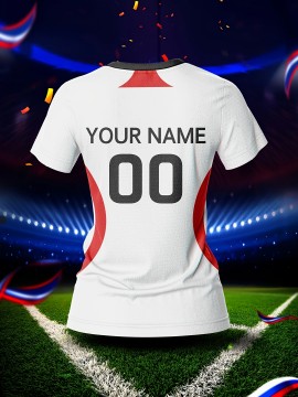 Women's V-Neck Soccer Jersey | Customizable Name & Number | Breathable Polyester | Quick-Dry, Moisture-Wicking | Multi-Color Design for Training and Casual Wear | Spring/Summer/Autumn Sports Apparel
