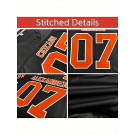 Custom Football Jersey - Personalized Team & Number, Breathable Sweat-Wicking Fabric, V-Neck Design for Men & Women, Plus Size Sports Training T-Shirt for Summer, Football Jersey, Sports Fan Apparel, Sporty Aesthetic, Comfortable Fit