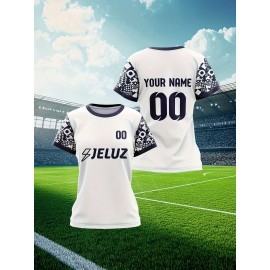 Customizable Plus Size Football Jersey for Women - Personalized Name & Number, Vibrant Soccer Graphic, Soft & Comfortable Fabric, Perfect for Training & Sports Activities, Soccer Accessories