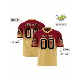 Customizable Plus Size Women'S Football Jersey - Personalized Name & Number, V-Neck Short Sleeve, Black & Neon Green with White Stripes & Logo, Breathable Summer Sports Training Uniform for Outdoor Competition