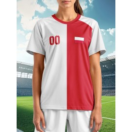 Customizable Women's Plus-Size Football & Baseball Jerseys - Personalized Team Name & Number, Soft Breathable Fabric, Round Neck Summer Sports Casual Wear, Outdoor Team Uniforms