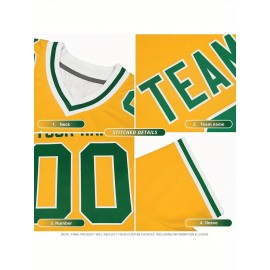 Customizable Plus Size Football Jersey - Personalized Name & Number, Vibrant Orange & Blue Gradient Design, V-Neck Short Sleeve, Breathable Summer Sports Shirt for Women, Football Jersey, Athletic Wear, Sporty Look, Comfortable Fit