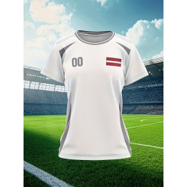 Customizable Women'S Plus Size Football Jersey - Personalized Name & Number, Maroon & Orange Soccer Training Shirt with White Accents, Breathable Summer Sportswear for Casual & Team Activities, Soccer Accessories, Durable Fabric