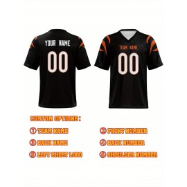 Personalized Football jersey Custom Football jersey Printed T-shirts Customize your favorite team and number, Everyday personalized hip-hop short-sleeved shirts, button- shirts