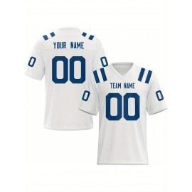 Personalized Football jersey Custom Football jersey Printed T-shirts Customize your favorite team and number, Everyday personalized hip-hop short-sleeved shirts, button- shirts
