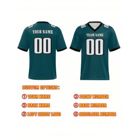 Personalized Football jersey Custom Football jersey Printed T-shirts Customize your favorite team and number, Everyday personalized hip-hop short-sleeved shirts, button- shirts