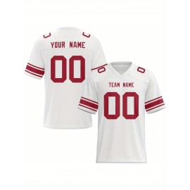 Personalized Football jersey Custom Football jersey Printed T-shirts Customize your favorite team and number, Everyday personalized hip-hop short-sleeved shirts, button- shirts