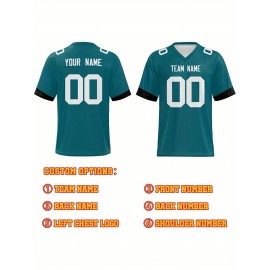 Personalized Football jersey Custom Football jersey Printed T-shirts Customize your favorite team and number, Everyday personalized hip-hop short-sleeved shirts, button- shirts