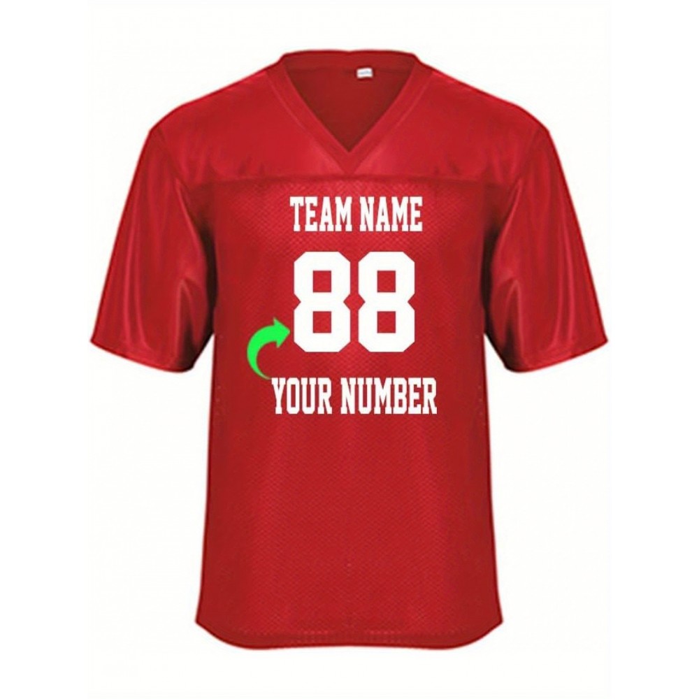 Customize your own football jerseys. Customize your name and team number. Personalized large-sized football jerseys for ball games and daily outdoor activities
