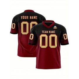 Customizable Plus Size Women'S Football Jersey - Personalized Name & Number, V-Neck Short Sleeve, Black & Neon Green with White Stripes & Logo, Breathable Summer Sports Training Uniform for Outdoor Competition