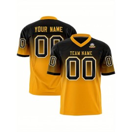 Customizable Plus Size Women'S Football Jersey - Personalized Name & Number, V-Neck Short Sleeve, Black & Neon Green with White Stripes & Logo, Breathable Summer Sports Training Uniform for Outdoor Competition