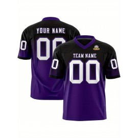 Customizable Plus Size Women'S Football Jersey - Personalized Name & Number, V-Neck Short Sleeve, Black & Neon Green with White Stripes & Logo, Breathable Summer Sports Training Uniform for Outdoor Competition